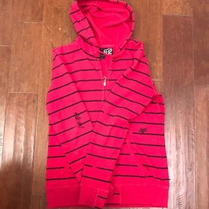 Pink & black Fox zip up hoodie